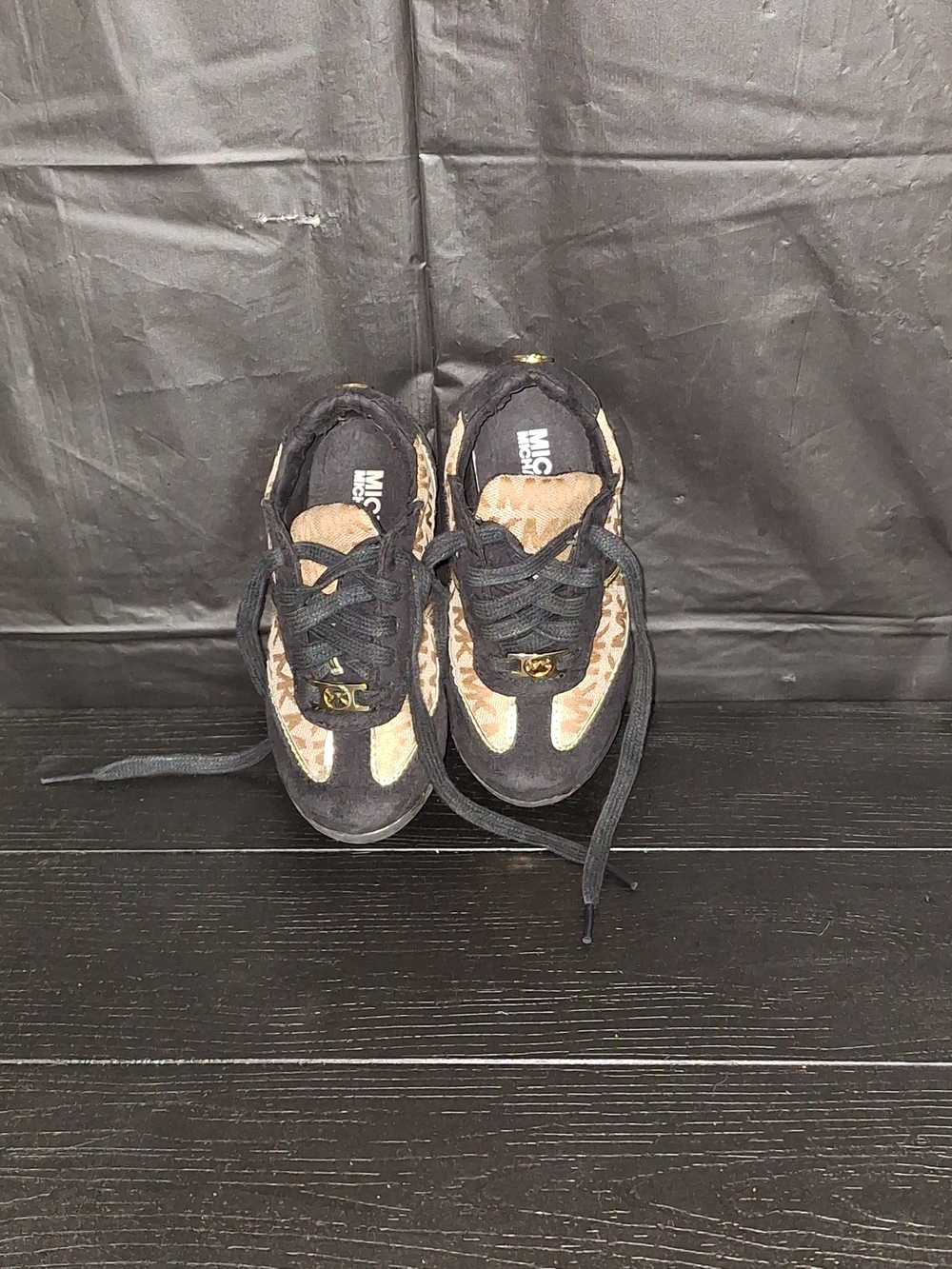 MICHAEL Michael Kors Kids Black and Leopard Print Sneakers